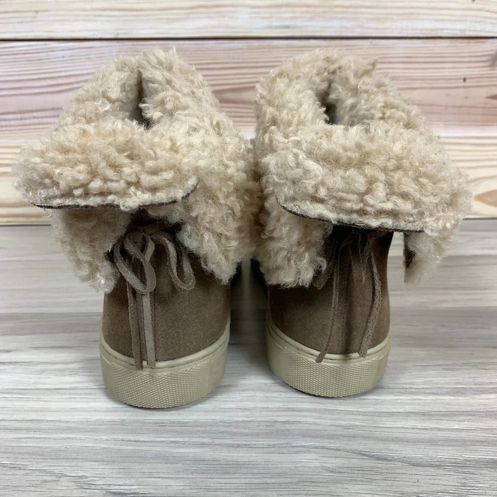 Cougar Devon Ankle‎ Boots Womens 8 Tan Waterproof Suede Shearling Sneaker Boot